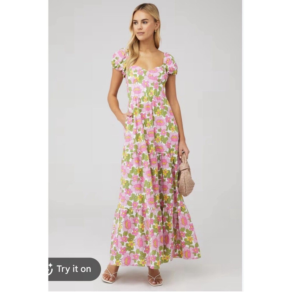 Show Me Your Mumu Cathy Maxi Dress in Fresh Floral XL Party Wedding Vacation